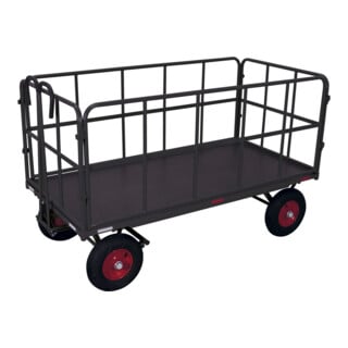 Cordes Handpritschenwagen mit 4 Rohrgitterwänden RAL 7016