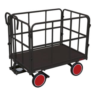 Cordes Handpritschenwagen mit 4 Rohrgitterwänden RAL 7016