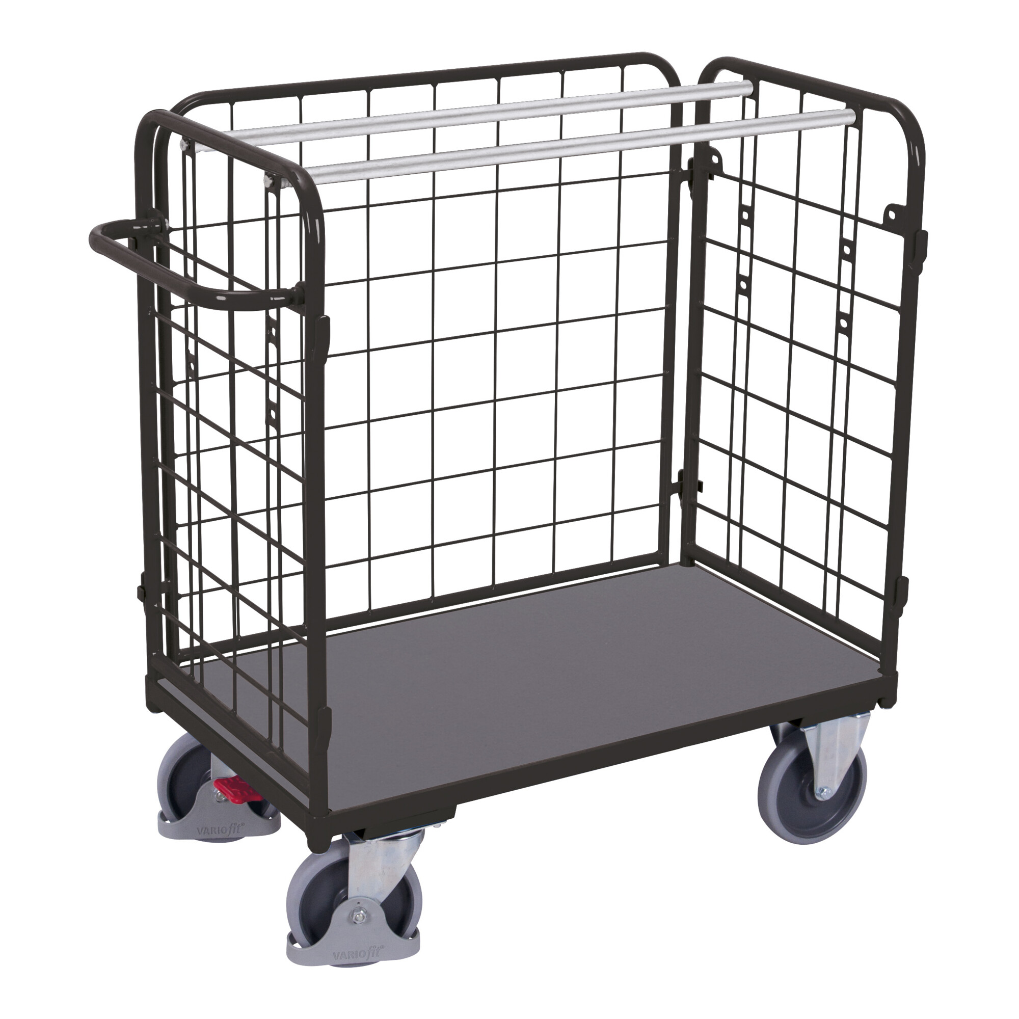 Cordes Paket-Dreiwandwagen niedrig RAL 7016