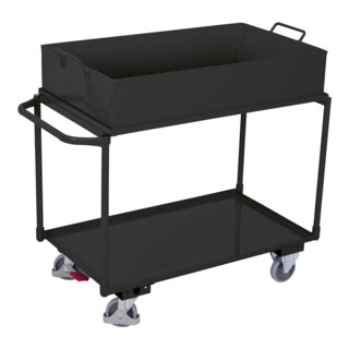 Cordes Tischwagen mit 2 Ladeflächen abnehmbare Wanne RAL 7016