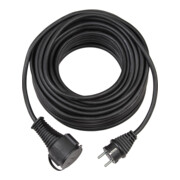 Cordon prolongateur en caoutchouc de qualité IP44 10m noir H05RR-F 3G1,5-1