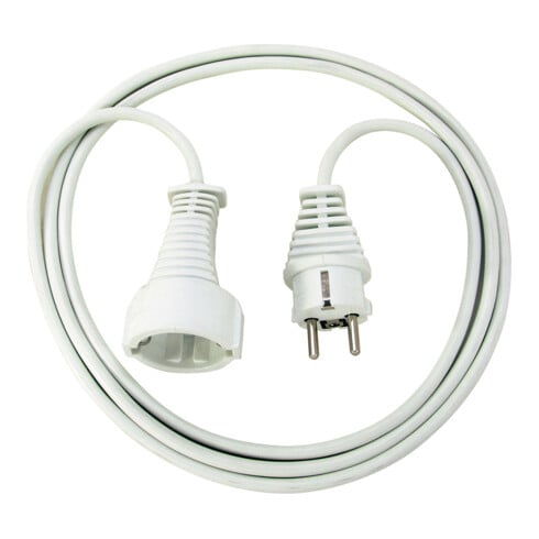Cordon prolongateur en plastique de qualité 3m blanc H05VV-F 3G1,5