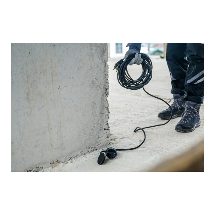 Cordon prolongateur IP44 pour chantiers 10m noir H07RN-F 3G1,5
