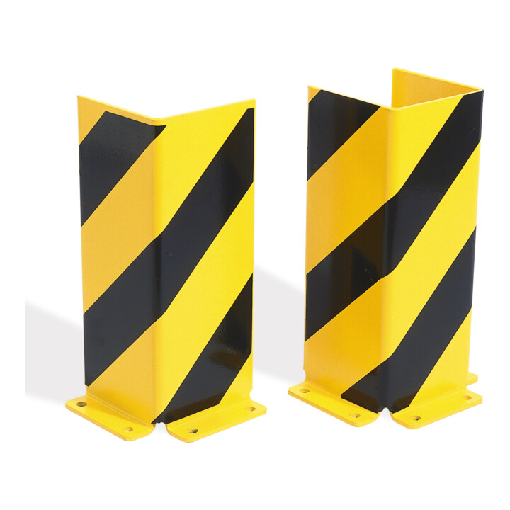 Cornière de protection - angle noir/jaune Moravia 400 x 160 x 5 mm à cheviller