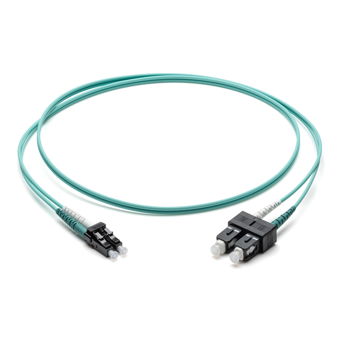 Corning Câble de raccordement fibre optique LC/SC OM3 50/125, 2 m, turquoise F055702T2Z20002M