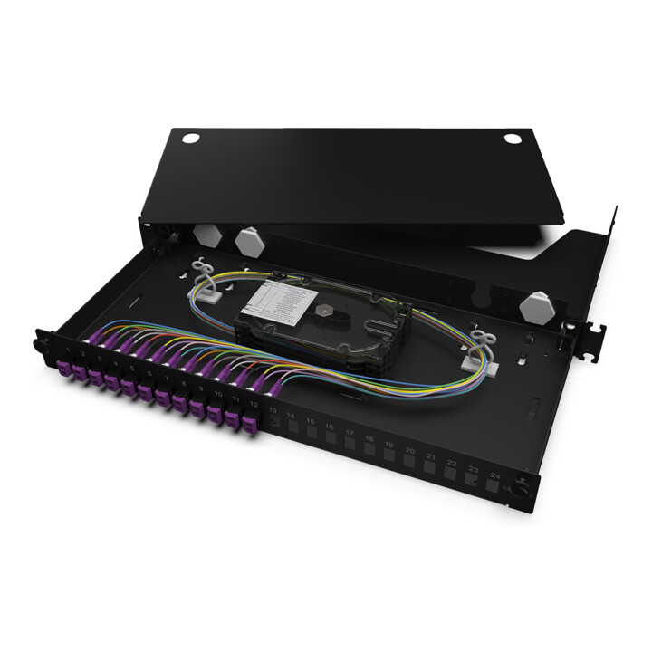 Corning LANSCAPE Boîte de fusion LAN1 6 x LCD OM3/4 PGTL noir LAN1-12AV-PGTL-B