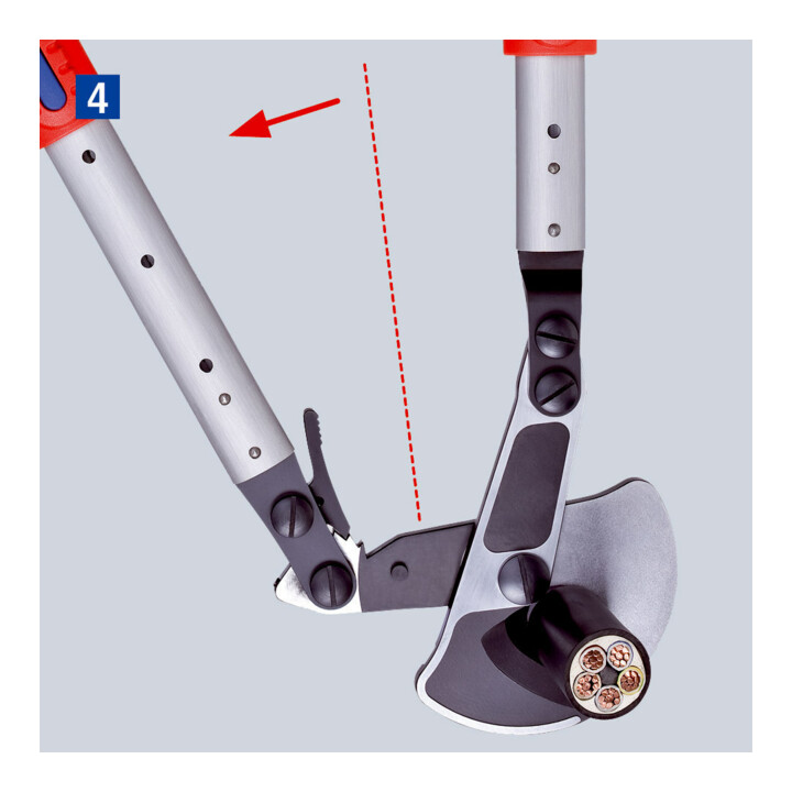 Coupe-câbles, à cliquet, avec bras télescopiques Knipex