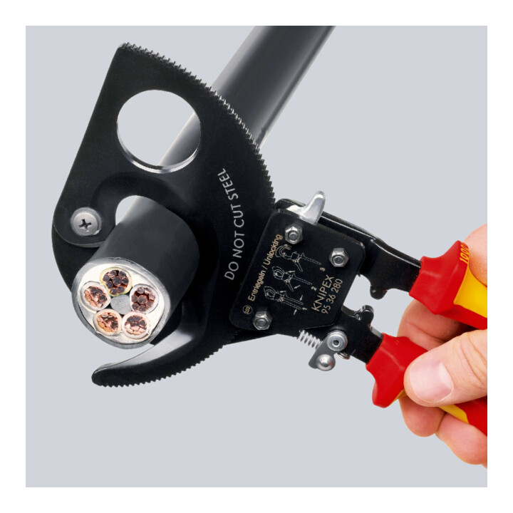 Coupe-câbles, à cliquet Knipex