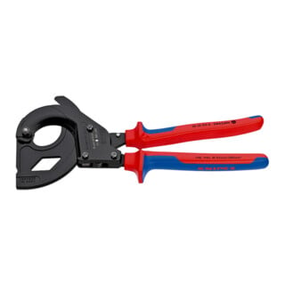 Coupe-câbles, à cliquet, pour câbles à blindage acier (câbles SWA) Knipex