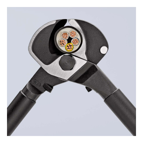 Coupe-câbles, Pour un usage à deux mains, construction courte Knipex