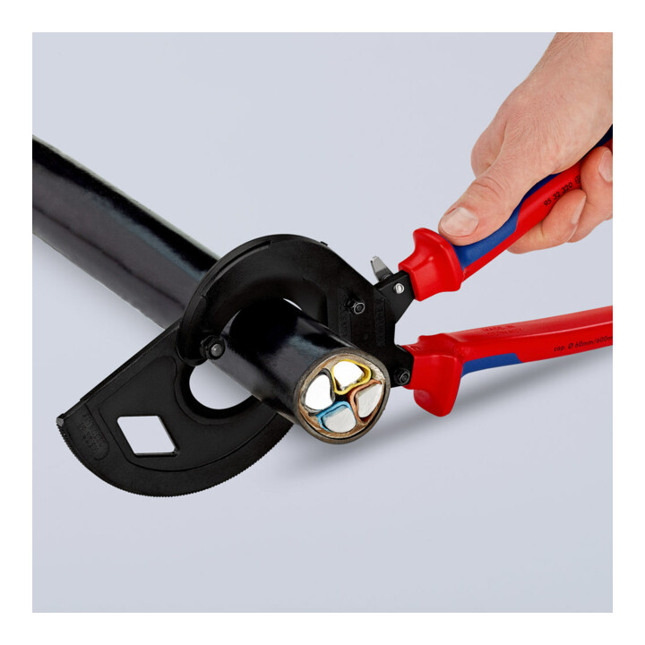 Coupe-câbles, (principe cliquet, 3 réglages) Knipex