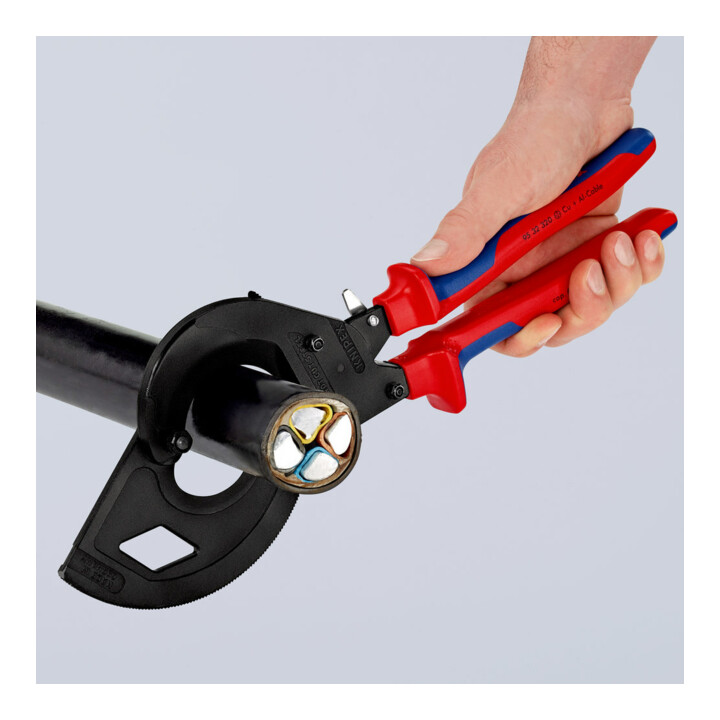 Coupe-câbles, (principe cliquet, 3 réglages) Knipex