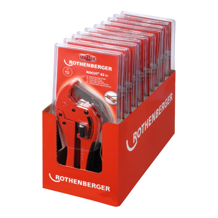 Coupe-tubes en plastique Rothenberger ROCUT TC 42, 0-42mm, présentoir, 10 pièces