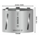 Couronne de forage à sec diamantée G 1/2" 202 mm, 150 mm, 9 segments, 7 mm-2