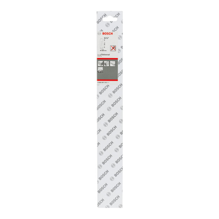 Couronne de forage à sec diamantée G 1/2" 22 mm, 350 mm, 3 segments, 7 mm