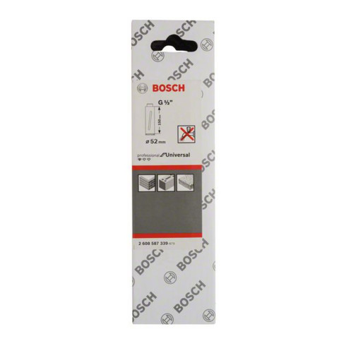 Couronne de forage à sec diamantée G 1/2" 52 mm, 150 mm, 4 segments, 7 mm
