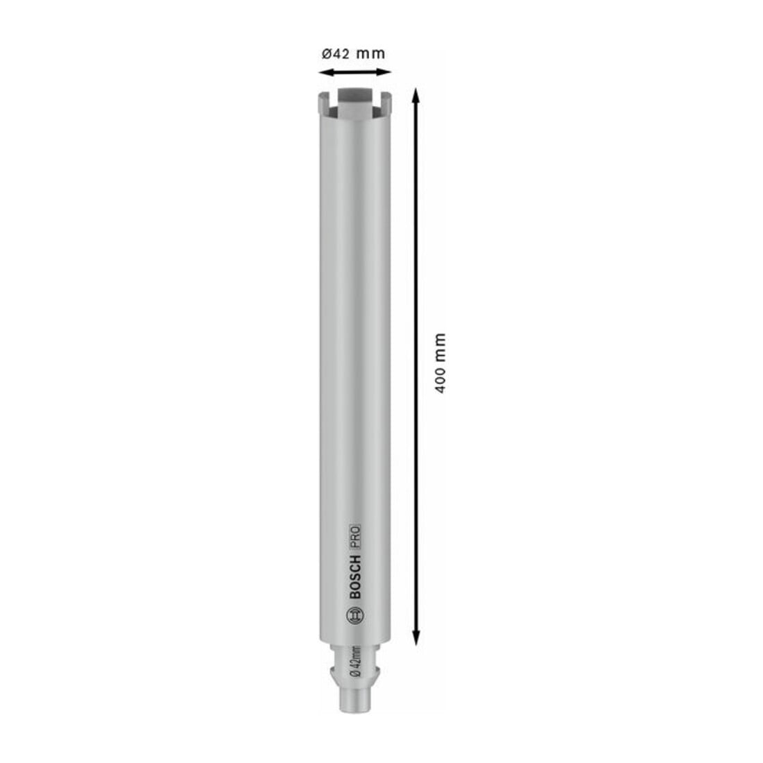 Couronne de forage diamantée Bosch Standard for Concrete 42 mm, 400 mm, 4, 10 mm, G 1/2"