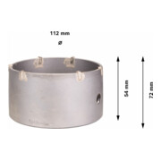 Couronne-trépan SDS plus-9 112 mm 112 x 50 x 72 mm, 6-4