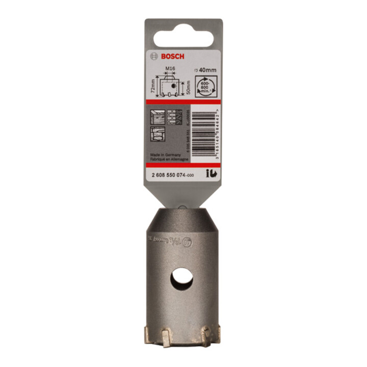 Couronne-trépan SDS plus-9 pour adaptateur six pans 40 x 50 x 72 mm, 6