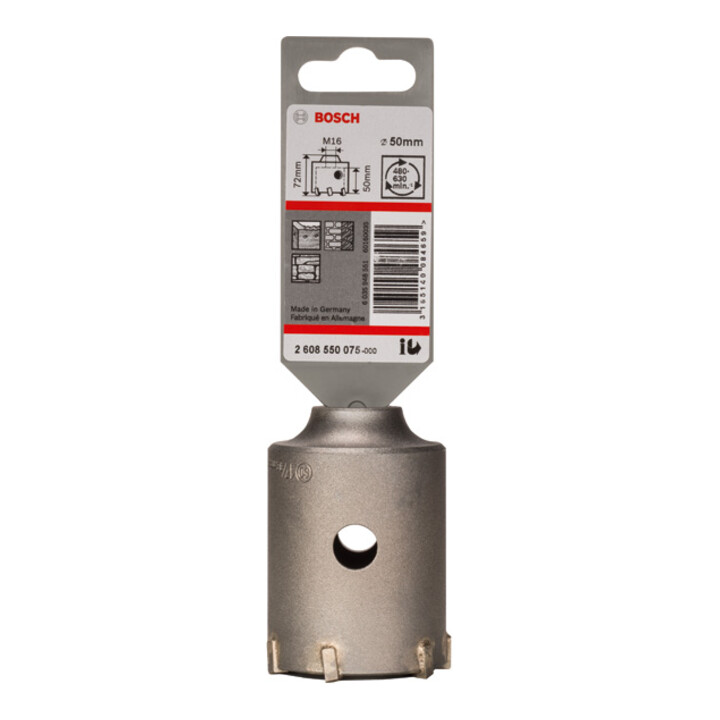 Couronne-trépan SDS plus-9 pour adaptateur six pans 50 x 50 x 72 mm, 6