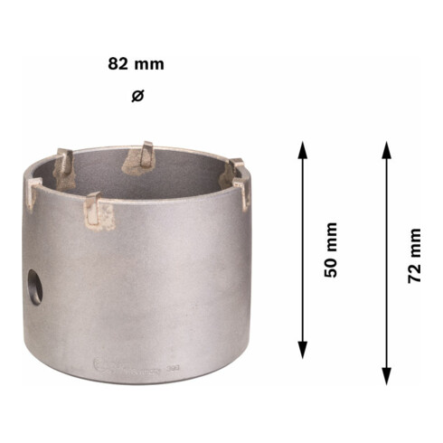 Couronne-trépan SDS plus-9 pour adaptateur six pans 82 x 50 x 80 mm, 6