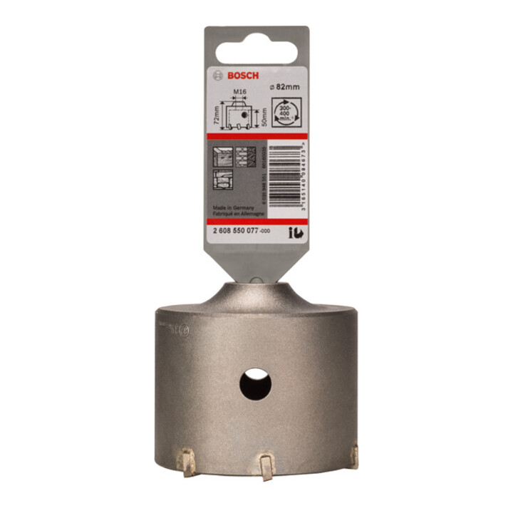 Couronne-trépan SDS plus-9 pour adaptateur six pans 82 x 50 x 80 mm, 6