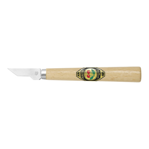 Couteau à découper Kirschen avec manche en bois à lame étroite et oblique