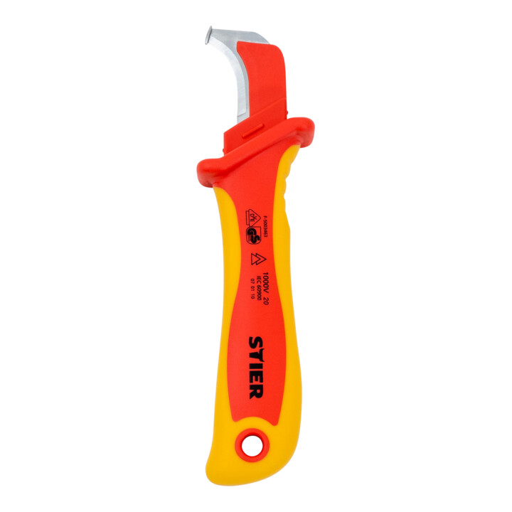 Set STIER Couteau à dénuder 180 mm certifié VDE + Jeu de pinces VDE + 3 pièces