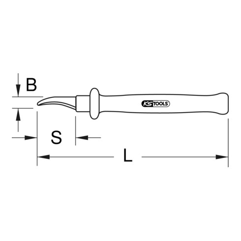 Couteau à dénuder avec revêtement isolant, 165 mm