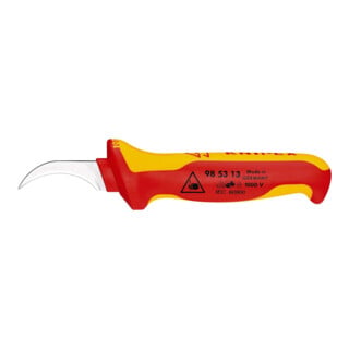 Couteau à dénuder avec capuchon de protection Manches 2K testées VDE, isolant 1000V. Knipex
