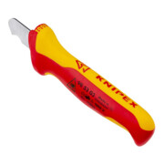 Couteau à dénuder avec capuchon de protection Manches 2K testées VDE, isolant 1000V. Knipex-3