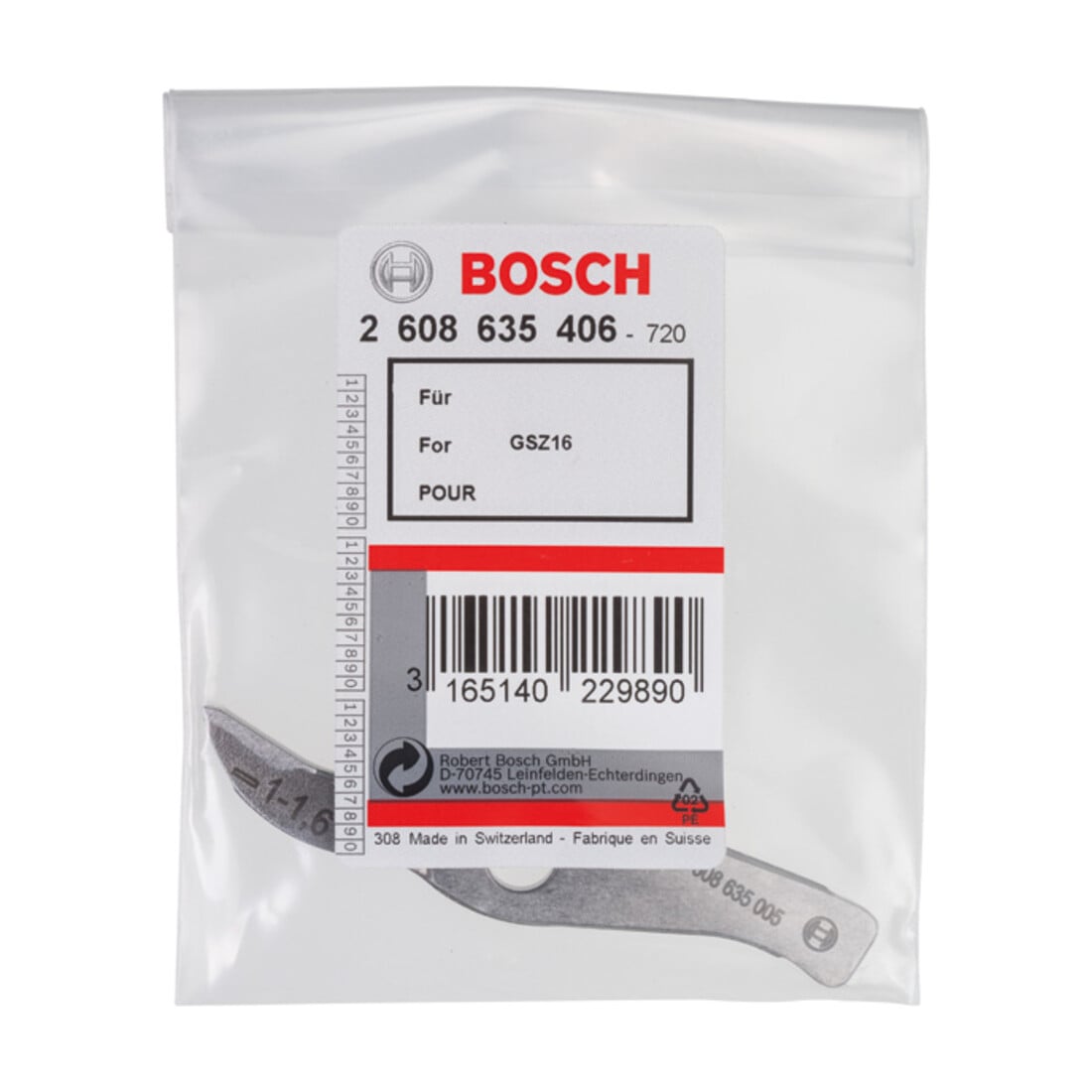 Couteau Bosch droit jusqu'à 1,6 mm pour cisaille à refendre Bosch GSZ 160 Professional