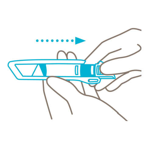 Couteau de sécurité Martor Secunorm 500 avec lame trapézoïdale arrondie et profondeur de coupe de 9 mm