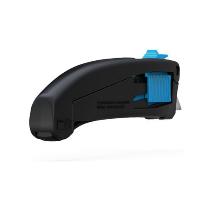 Couteau de sécurité Martor Secupro Maxisafe avec lame trapézoïdale et glissière sur trois côtés