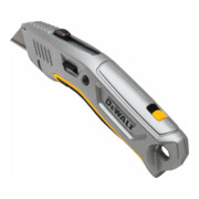 Couteau de travail à lame rétractable DEWALT, boîtier entièrement métallique, y compris 5 lames de rechange trempées par induction DWHT10319-0-2