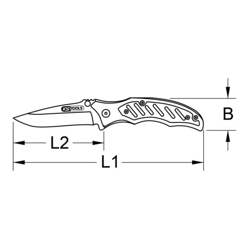 Couteau pliant KS Tools avec serrure, 34 mm