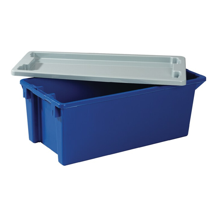 Couvercle L400xl280mm gris polystyrène adapté au bacs gerbables-emboîtables