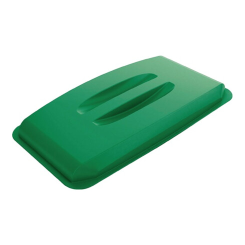 Couvercle PP vert l.555xP285mm poubelles de tri 60 l compatible alimentaire DURA