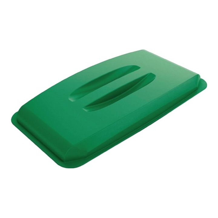 Couvercle PP vert l.555xP285mm poubelles de tri 60 l compatible alimentaire DURA