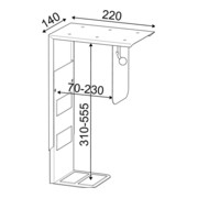 CPU-support largeur int. 70-230 mm H. int. 310-555 mm gris adapté à tables d'emb-4