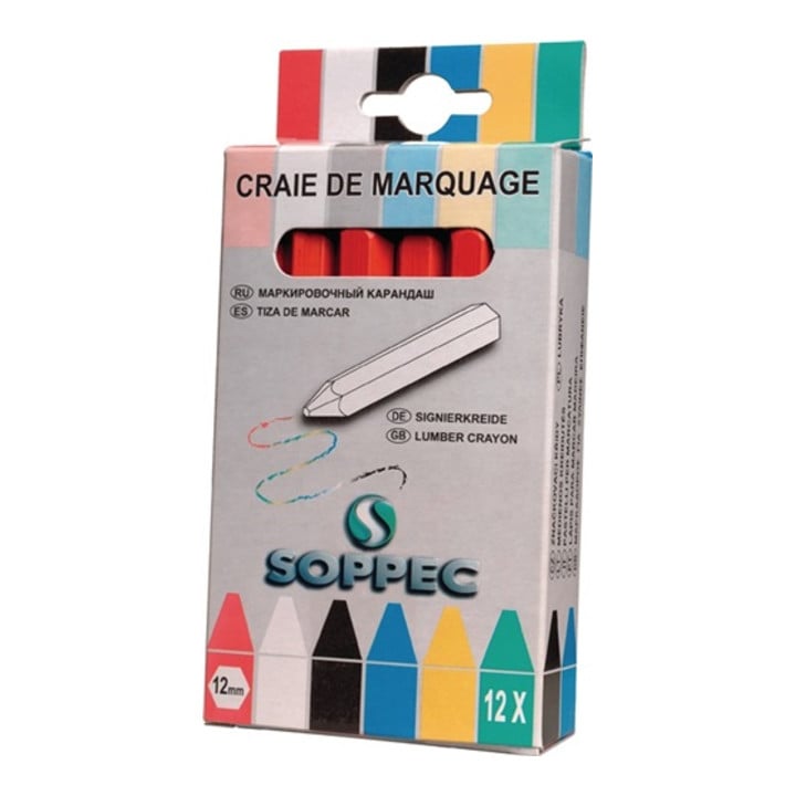 Craie de marquage boîte avec 12 un.en rouge boîte