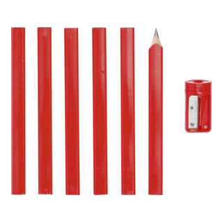 Crayons de menuisier 175 mm avec taille-crayon 7 pièces BGS Do it yourself