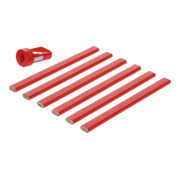 Crayons de menuisier 175 mm avec taille-crayon 7 pièces BGS Do it yourself-3