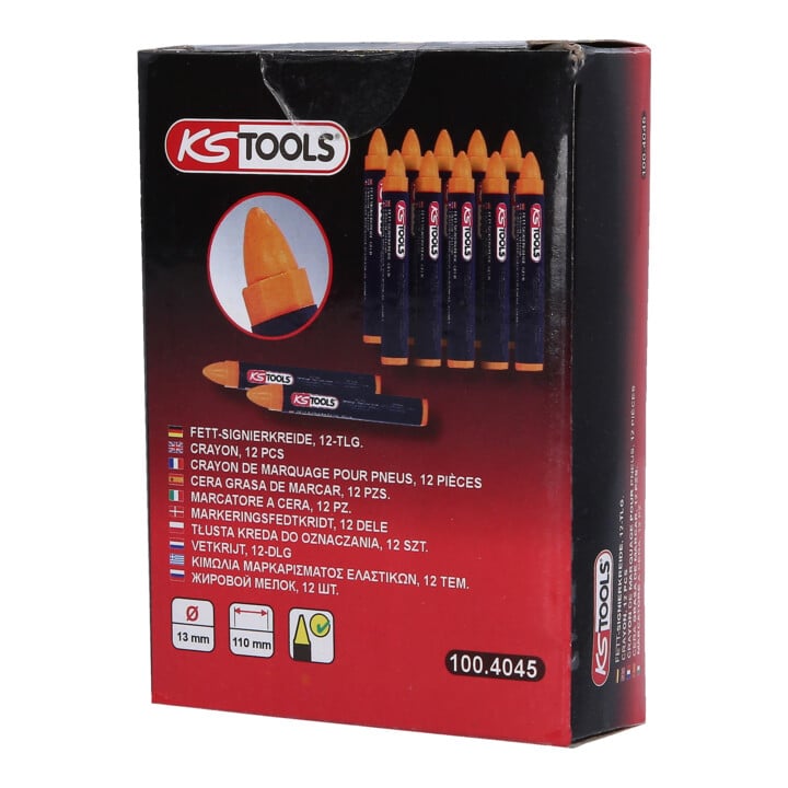 Crayons jaunes de marquage pour pneu, pack de 12