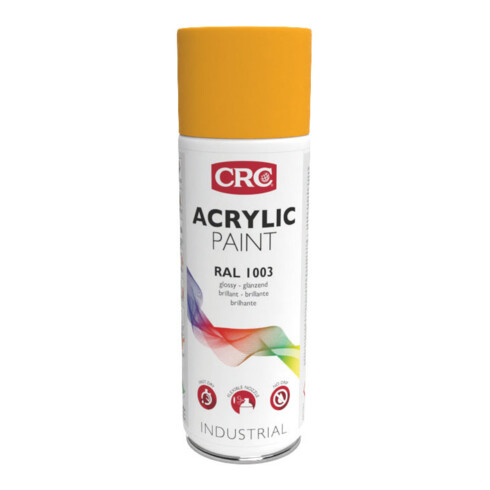 CRC Peinture couleur Acrylic Paint jaune de sécurité, Contenance : 400ml