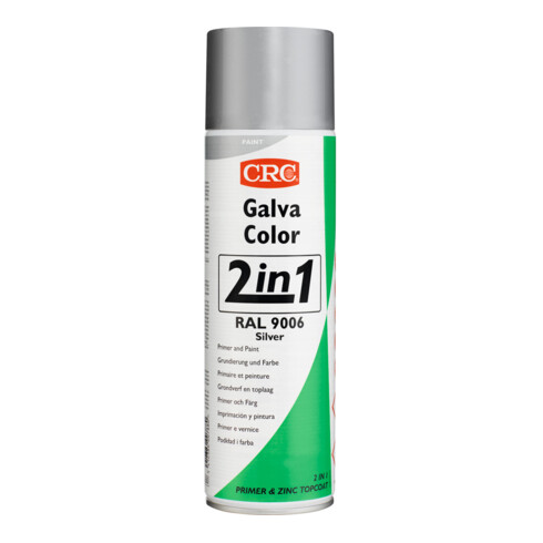 CRC Zink-Korrosionsschutzspray mit Farbe, Galvacolor 2 in 1 , 500 ml, Farbe: SILVER