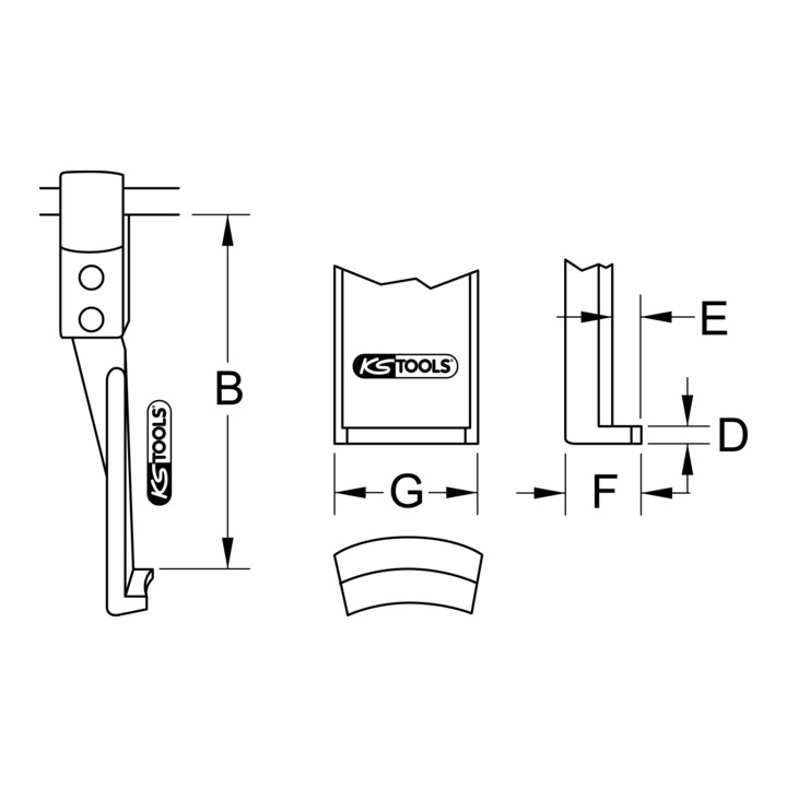 Crochet d'extraction KS Tools, conception extrêmement fine, 200 mm, D=3,6 mm