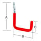 Crochet mural Vormann en U caoutchouc rouge A.250mm galv.-1