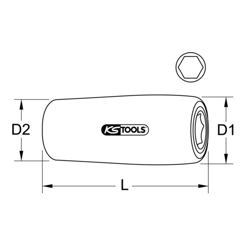 Crochet pour embouts 1/4" avec revêtement isolant, 40 mm