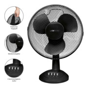 CTC Clatronic Tischventilator 30cm,4Stufen,oszill. CTC VL3602 sw-4